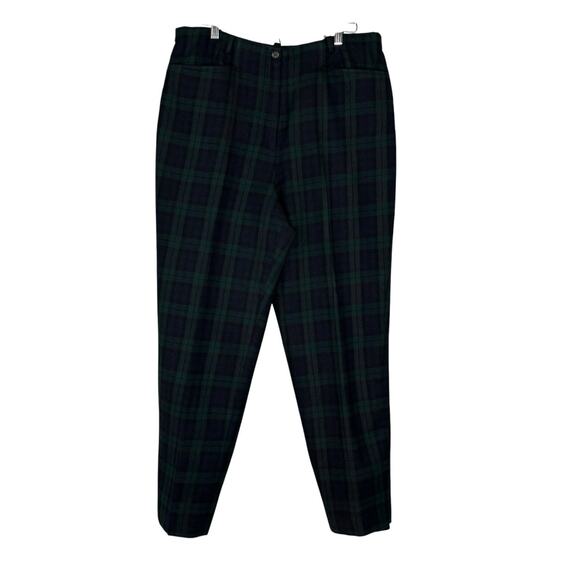Vtg 90s Talbots Pants Womens Tartan Plaid High Waist Dark Academia Size 14 - Picture 1 of 5